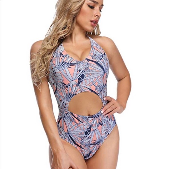 High Waisted Printing Halter Beach Swimsuit - Picture 2 of 4